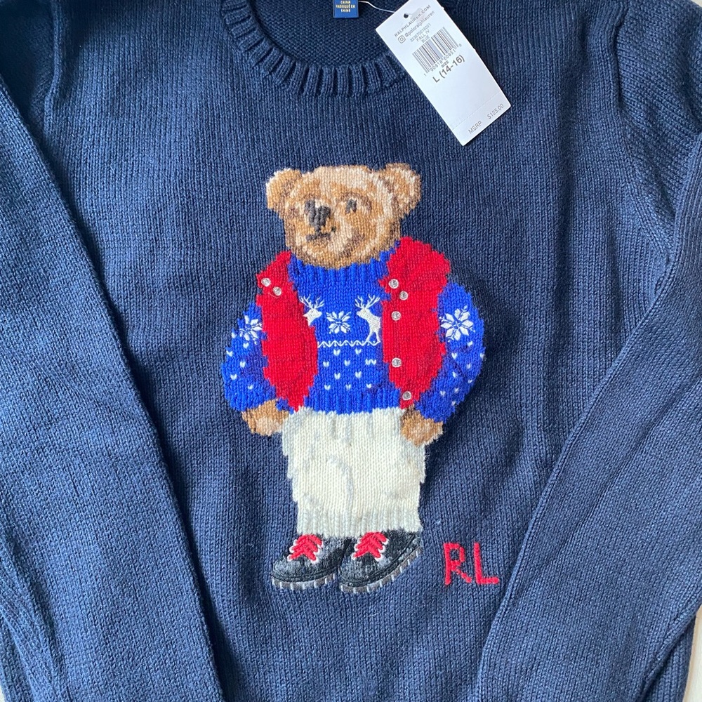 Polo Bear cotton sweater size larger 14/16